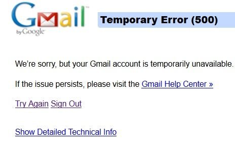 gmail server down