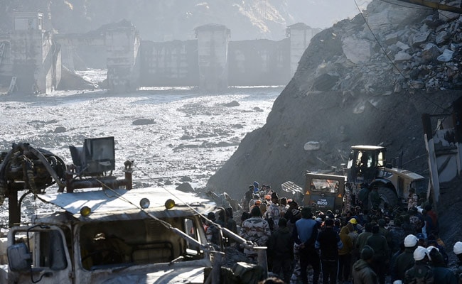 Rescue operation after a glacier broke in Uttarakhand