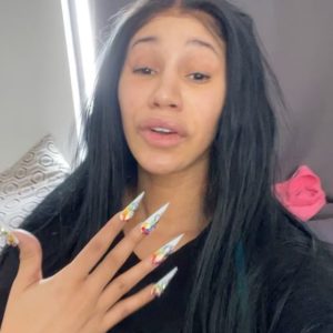 Cardi B With Open Hairs
