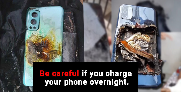 Be careful if charging phone overnight battery explosions